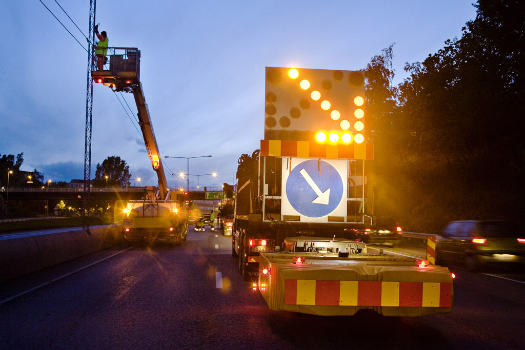 E6-trafiken leds om nattetid