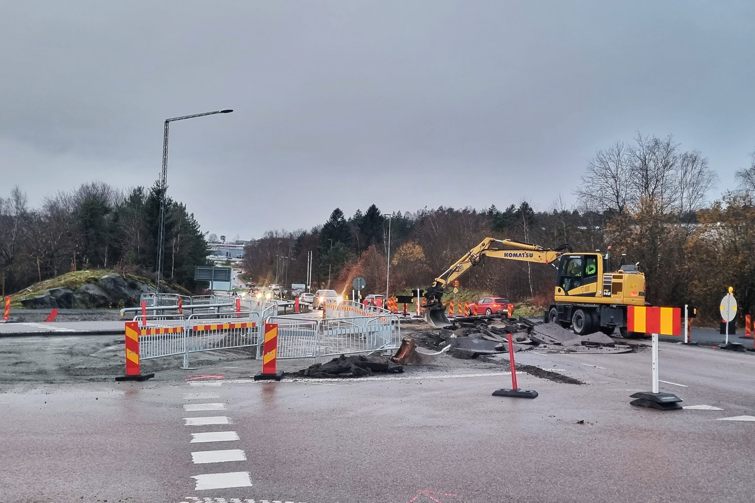 Avstängningar vid Rollsbomotet nattetid