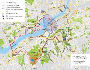 Karta över bansträckningen av Göteborgsvarvet 2024