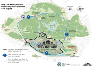 karta över Way out West område i Slottsskogen 2024