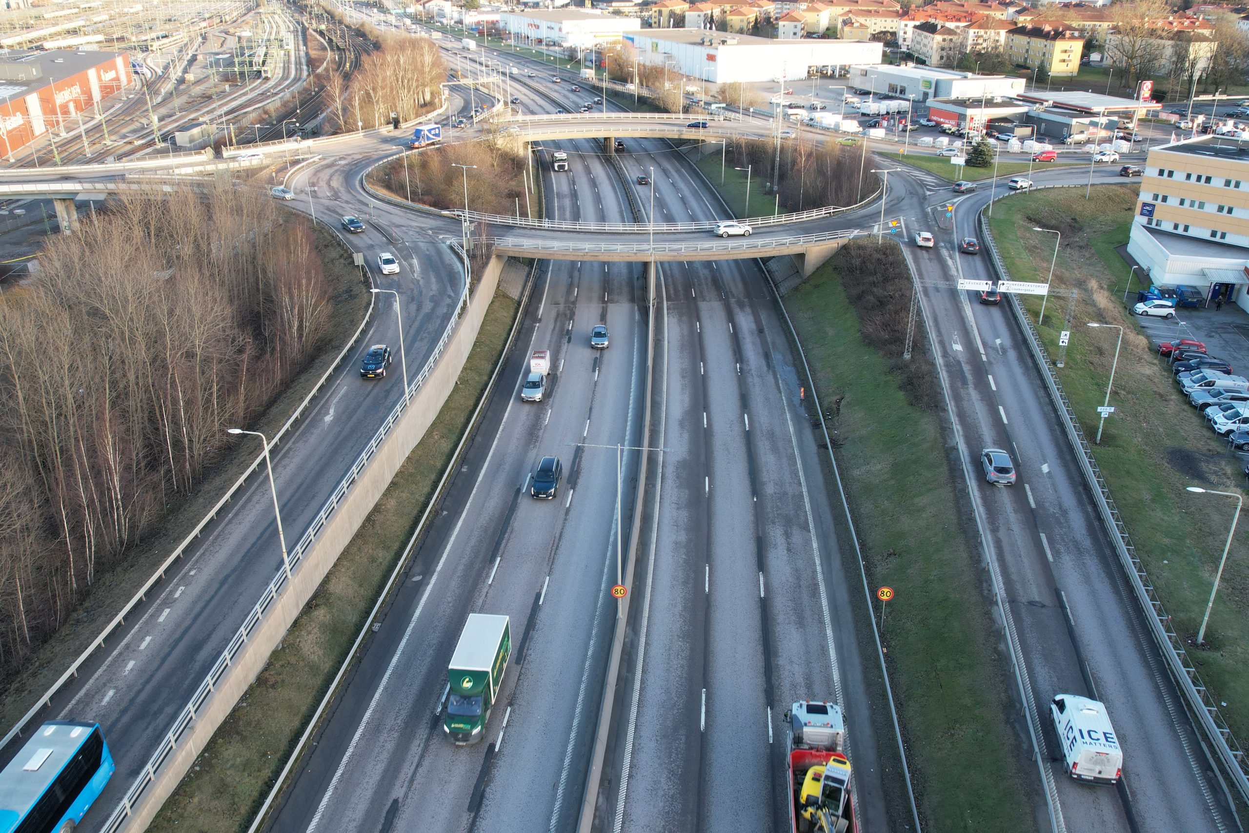 E20 vid Munkebäcksmotet stängs nattetid