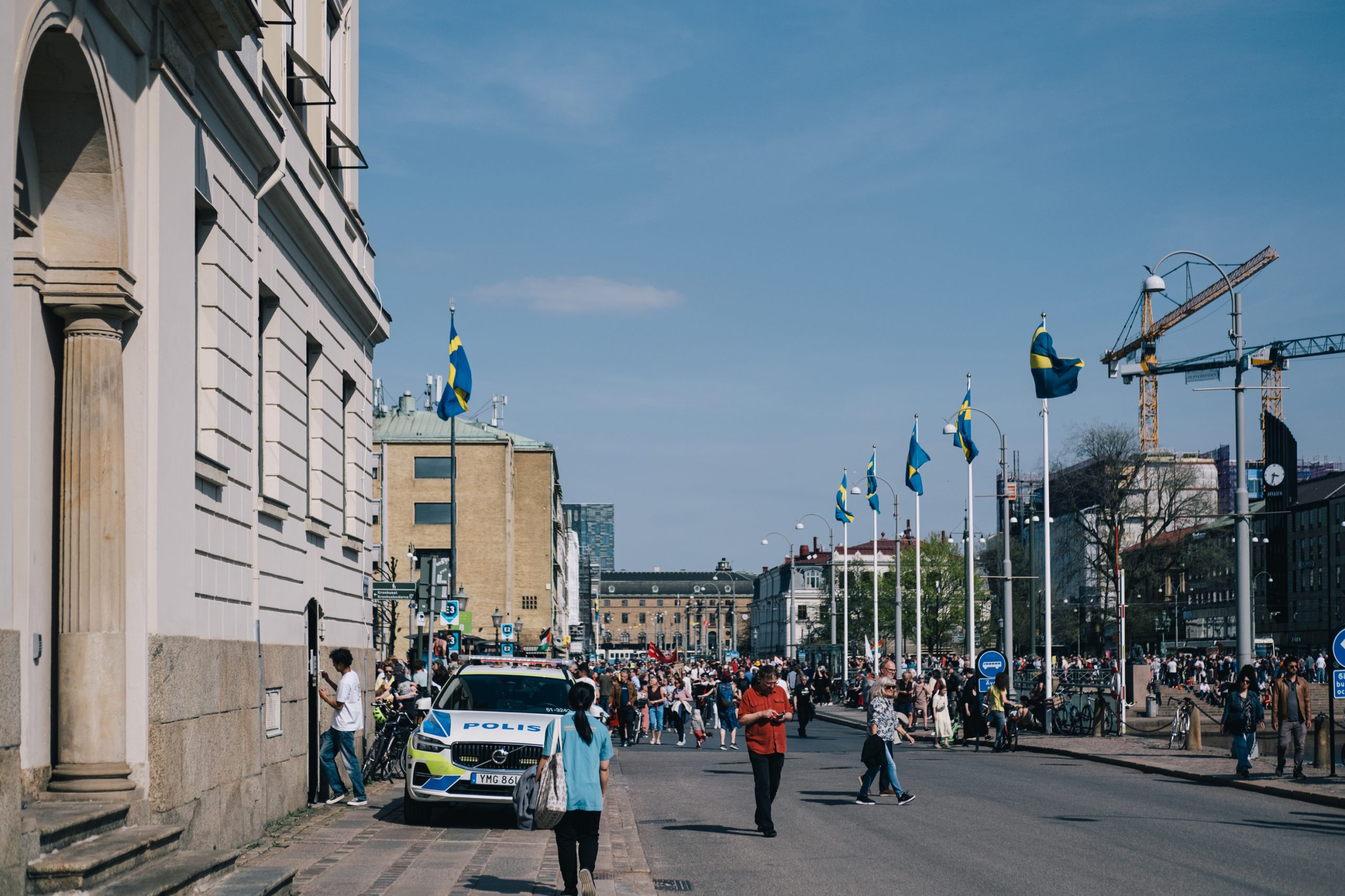 Trafikanter i centrum påverkas under första maj